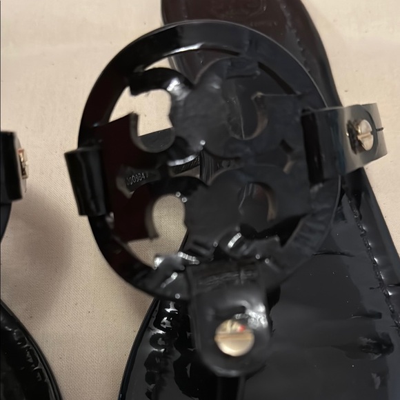 Tory Burch Women's Patent Leather Black Miller Sandals - Picture 5 of 10